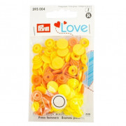 Color Snaps PRYM Love, plastic fasteners 12,4 mm - 30 sets - lemon / canary yellow / apricot