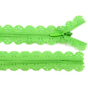 Nylon Lace Zipper 3 mm length 16 cm Lime