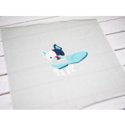 Dog with shoe (J'adore Paris) / aqua - panel single jersey TE210