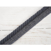 decorative cotton flanged cord -  dark grey