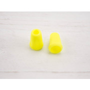 Plastic Cord Ends 17mm -  neon yellow