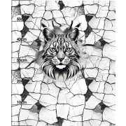 ANIMALS CRACKED wz.2 (cat) - panel (60cm x 50cm) looped knit