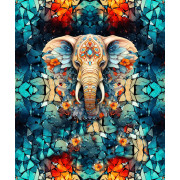 ANIMALS CRACKED wz.3 (elephant) - panel (60cm x 50cm) Waterproof woven fabric