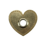 Washer with eyelet Heart - light gold