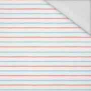 PINK - MINT STRIPES (PASTEL SKY) - Waterproof woven fabric