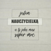 I’m a teacher, what’s your superpower? / grey - Cotton woven fabric panel