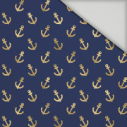 MINI GOLD ANCHORS (GOLDEN OCEAN) / dark blue - light brushed knitwear