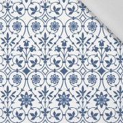 100CM FLOWERS pat. 1 (classic blue) - Cotton woven fabric