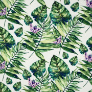 Picnic blanket - MINI LEAVES AND INSECTS PAT. 4 (TROPICAL NATURE) / white