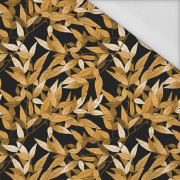 LEAVES pat. 1 (gold) / black - Waterproof woven fabric