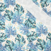 MONSTERA pat. 4 / white - swimsuit lycra