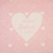 Najlepsza Babcia na Świecie/ hearts and rhombuses - Cotton woven fabric panel (50cmx75cm)