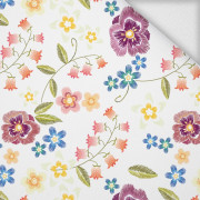 FLOWERS / white - looped knit 