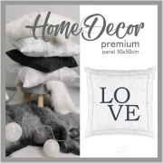 CUSHION PANEL - LOVE / white ice - HOME DECOR PREMIUM 