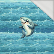 SHARK (SEA ANIMALS pat. 1) - panel (60cm x 50cm) looped knit