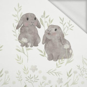 GREY BUNNIES (PASTEL BUNNIES) - panoramic panel looped knit (60cm x 155cm)