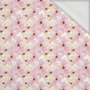 PINK FLOWERS (IN THE MEADOW) - looped knit fabric