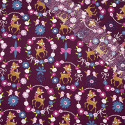 ROE DEER (wreaths) / purple - POPLIN 100% cotton 