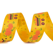   Grosgrain ribbon 25 mm pumpkin - canary yellow