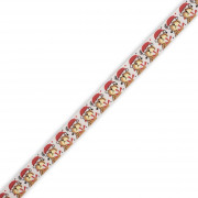 Grosgrain tape 15mm  CHRISTMAS BEARS - white