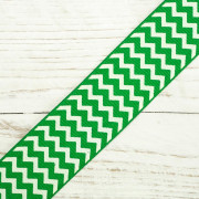 Grosgrain with zigzag 25mm - green