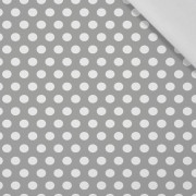 WHITE DOTS / grey - Cotton woven fabric