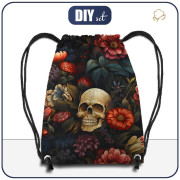 GYM BAG - FLOWERS AND SKULL - small