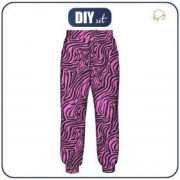 WOMEN'S JOGGERS "NOEMI" (L) - NEON ZEBRA PAT. 1 - sewing set 