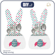 Cutlery bunny - GLITTER DOTS PAT 2 - sewing set