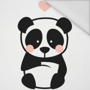 PANDA / PALE PINK size "M" 50x60 cm -  white (front) - panel Waterproof woven fabric