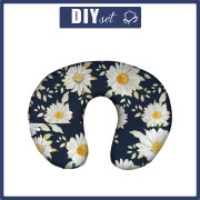 NECK PILLOW - DAISIES PAT. 2 / dark blue - sewing set