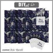 NAPKINS AND RUNNER - WINTER OWLS / dark blue (WINTER IN PARK) - sewing set