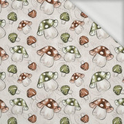 FOREST MUSHROOMS pat. 1 / beige - looped knit fabric