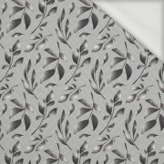  LEAVES pat. 14 / grey - looped knit fabric