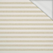 STRIPES 1x1 - acid ecru / acid  beige - looped knit fabric