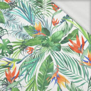 PARADISE JUNGLE / white - looped knit fabric