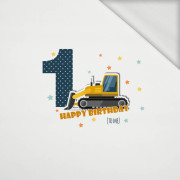 1ST BIRTHDAY / BULLDOZER - panel looped knit 