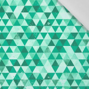 SMALL TRIANGLES / green - Cotton woven fabric