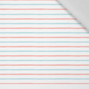 PINK - MINT STRIPES (PASTEL SKY) - Cotton woven fabric