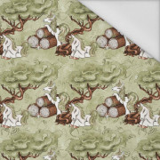 FOREST UNICORNS pat. 2 / green  - Waterproof woven fabric