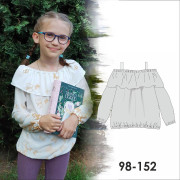 PAPER SEWING PATTERN - Bardot neckline blouse VIKI (98-152)