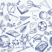 NOTEBOOK BLUE / blue squared - B-00 white - looped knit 