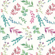 COLORFUL HERBARIUM / white - single jersey with elastane TE210