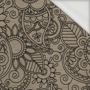 100cm MEHNDI BLACK / melange beige - looped knit fabric