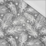 WHITE FEATHERS (GREY) / white - Waterproof woven fabric