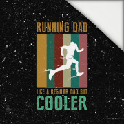 RUNNING DAD / white -  PANEL (75cm x 80cm) light brushed knitwear