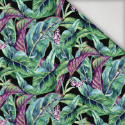MINI LEAVES AND INSECTS PAT. 1 (TROPICAL NATURE) / black - swimsuit lycra
