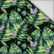 MINI LEAVES AND INSECTS PAT. 4 (TROPICAL NATURE) / black - swimsuit lycra