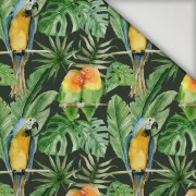 PARROTS pat. 2 / black (JUNGLE) - swimsuit lycra