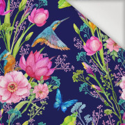 KINGFISHERS AND BUTTERFLIES (KINGFISHERS IN THE MEADOW) / dark blue - Nylon fabric PUMI